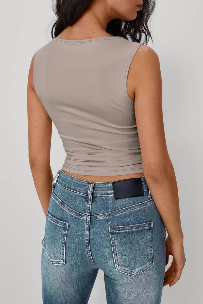Solid Slim Fit Sexy Tank Top