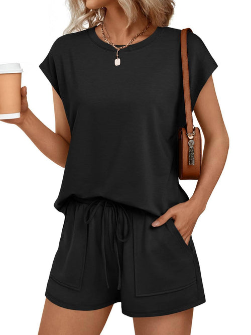Casual Cap Sleeve Lounge Set