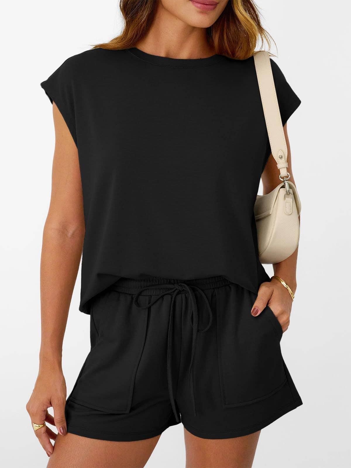 Casual Cap Sleeve Lounge Set