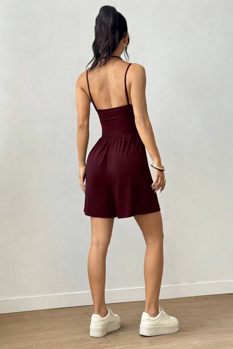 Seamless Cross Back Short Romper